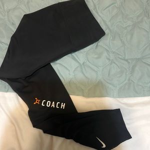 OrangeTheory OTF coach black leggings with mesh around ankle size Medium